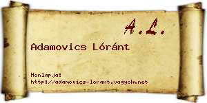 Adamovics Lóránt névjegykártya